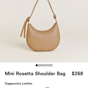 Reformation Tan Leather Shoulder Bag Crescent Design